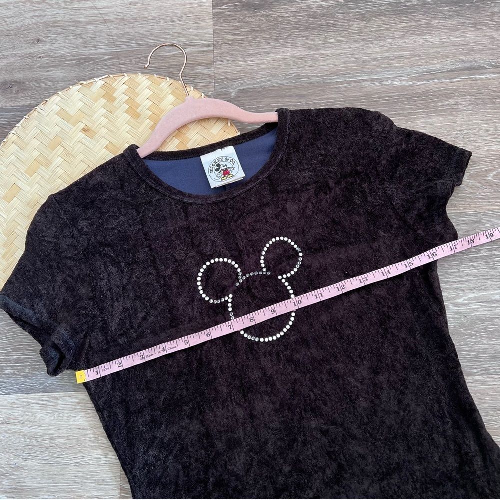 RARE vintage 1995 Mickey & Co little black velvet dress w/ rhinestone Disney - Picture 8 of 9